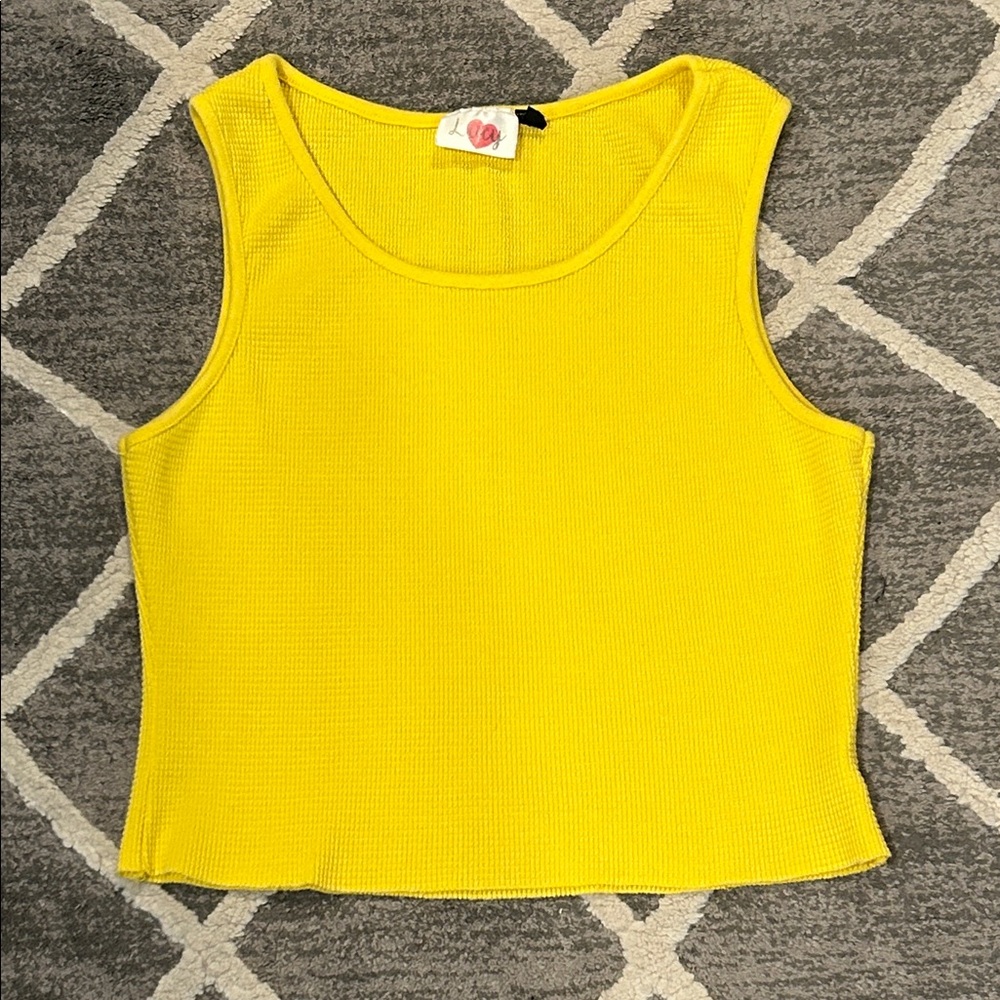 Lucy Crop Yellow Tank Top